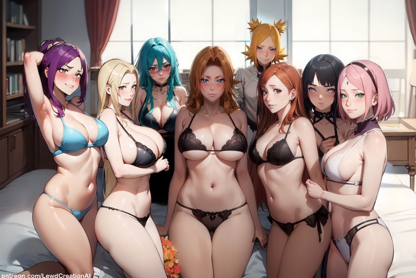 hyuuga hinata - inoue orihime - matsumoto rangiku - nelliel tu odelschwanck - sakura - temari ...jpg